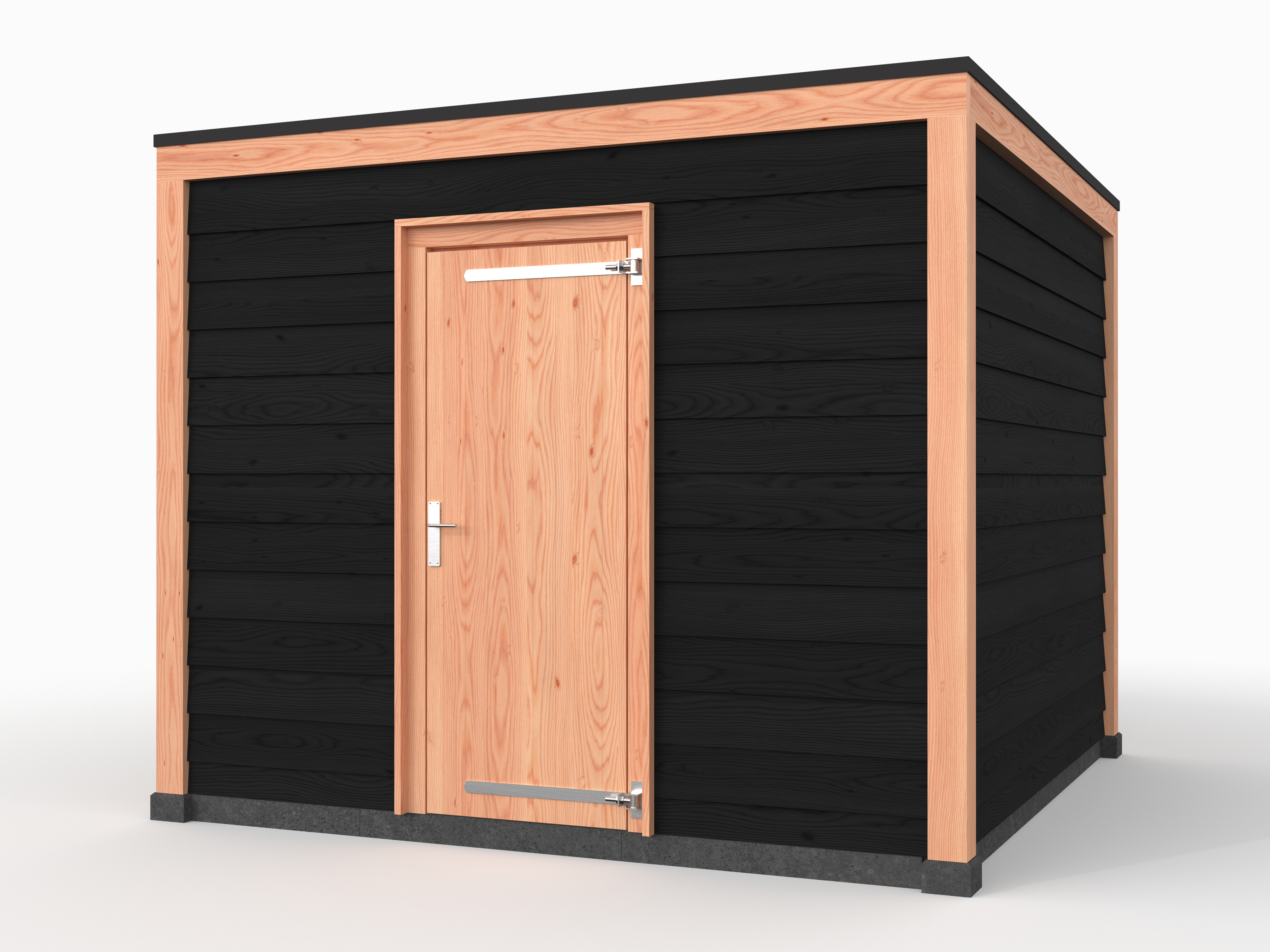 Douglas overkapping, 300 x 300, met zwarte schuur, Westwood Solo - Afbeelding 1